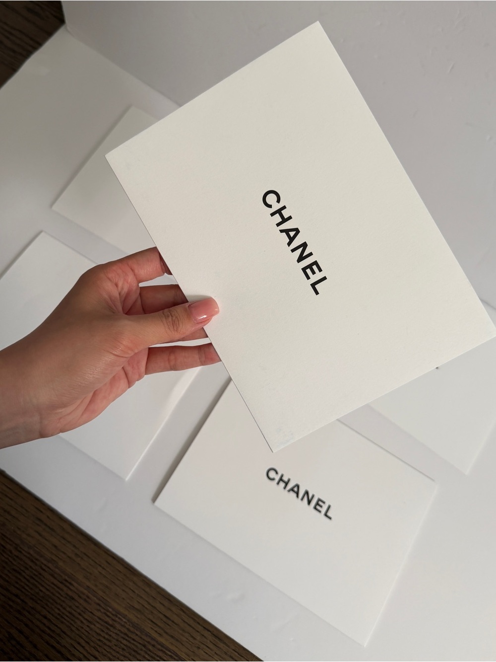 Chanel Receipt Cards with Black Logo